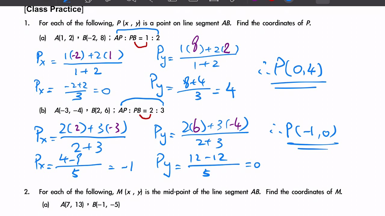 Ch15.0 Section and Mid-point Formula -2