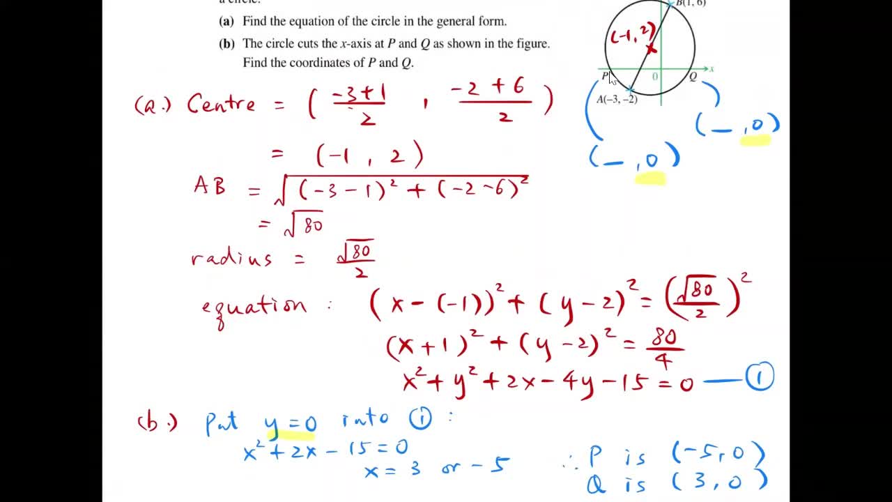 15.4B.2 Finding General Form of a circle from known radius or diameter