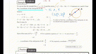 15.5B Coordinates of points of intersection of a st line and a circle