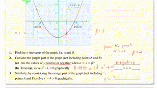16.2 Solving Quadratic Inequalities in One Unknown by the Algebraic Method