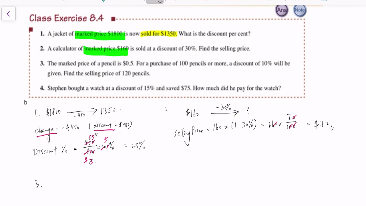 S1 Ch8.4 P.8.35 Class Exercise 8.4 Q3-4