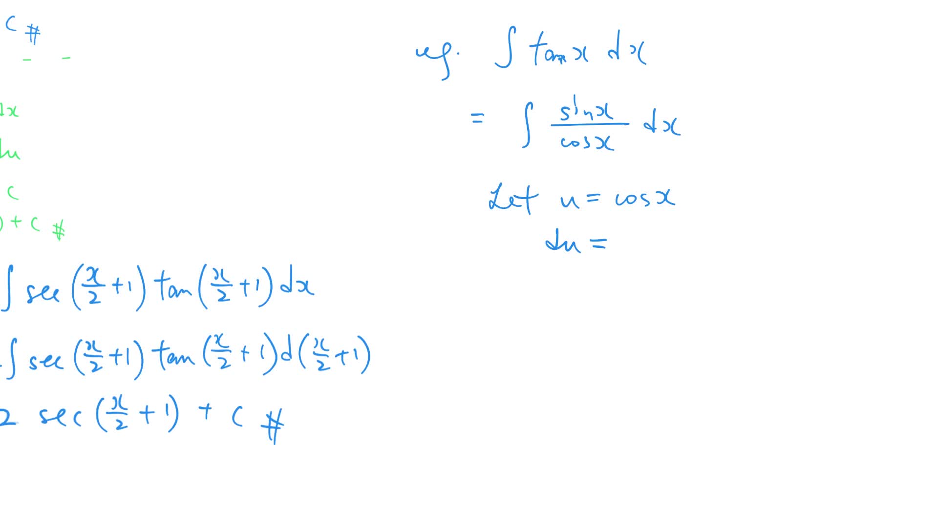S.5 M2 Ch.12.2 Integration of Trigonometric function by substitution + HW(A9)